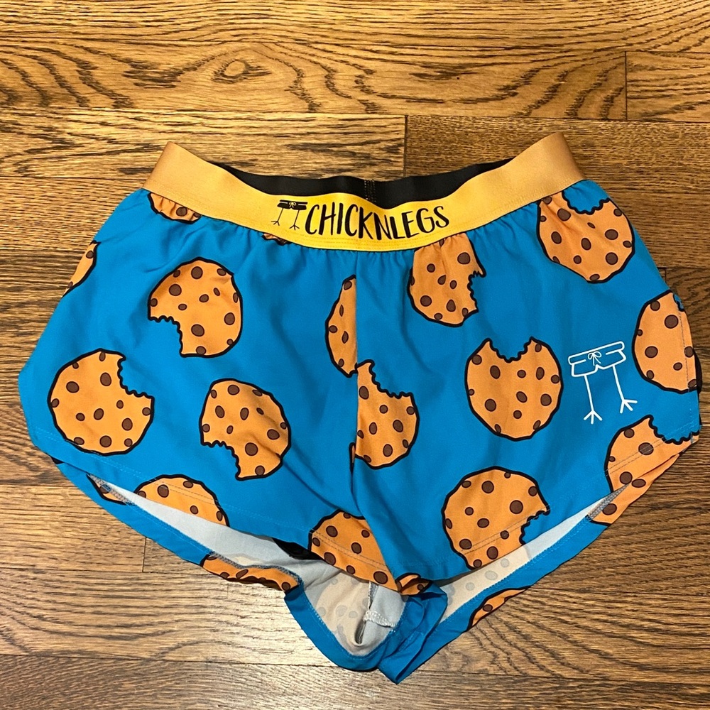 Men's Blue Cookie Print Athletic Shorts